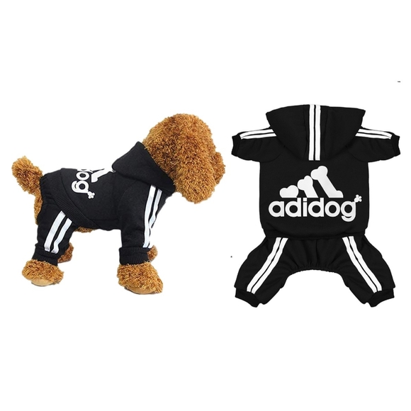 Adidog Other - Adidog Adidas-Style Brown & White XL Tracksuit Doggie Hoodie